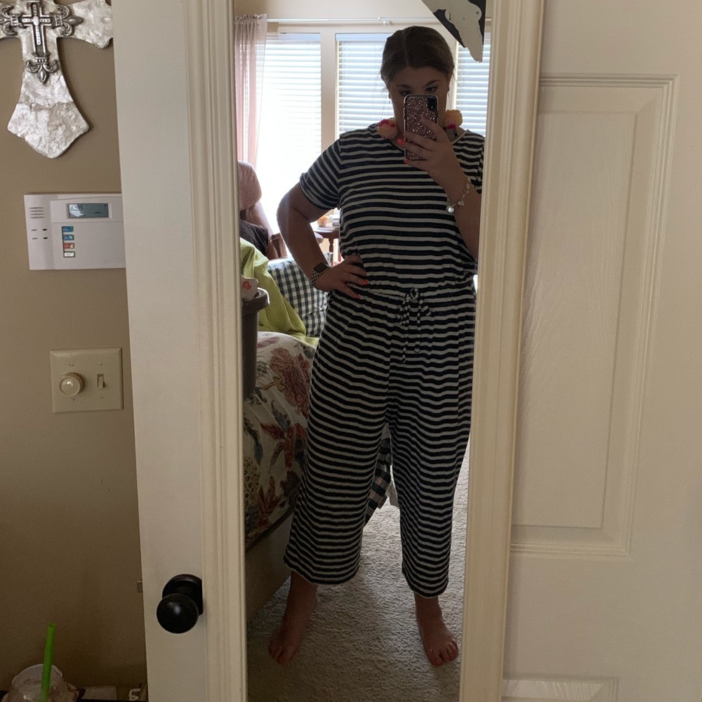 Old Navy, navy and white jumpsuit